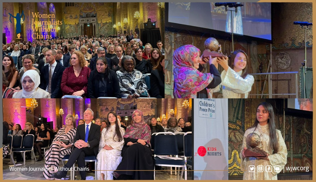Tawakkol Karman Awards International Children’s Peace Prize to Activist Bana at Stockholm Ceremony